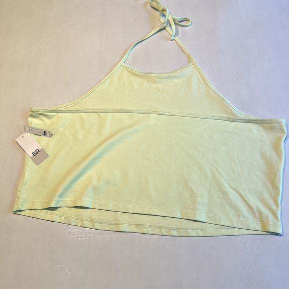 BP Womens Halter Top Sleeveless Crop Top Tie Neck Lime Green Plus‎ Size 3X - Picture 8 of 9